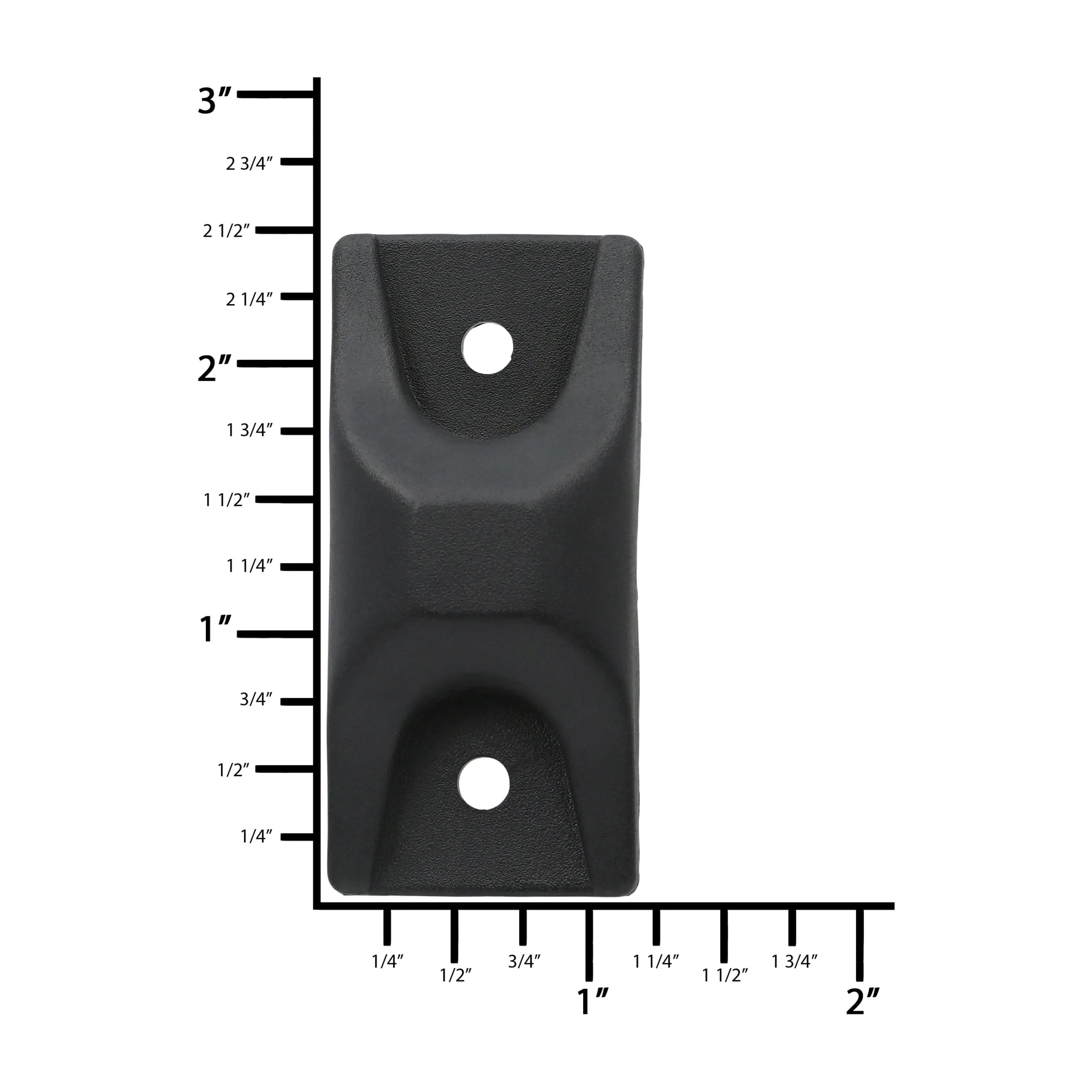 3/4" Black, Bottom Stud, Plastic, #L-2469