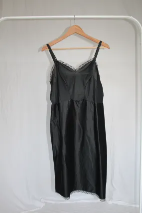 80s Black Slip Dress - M/L