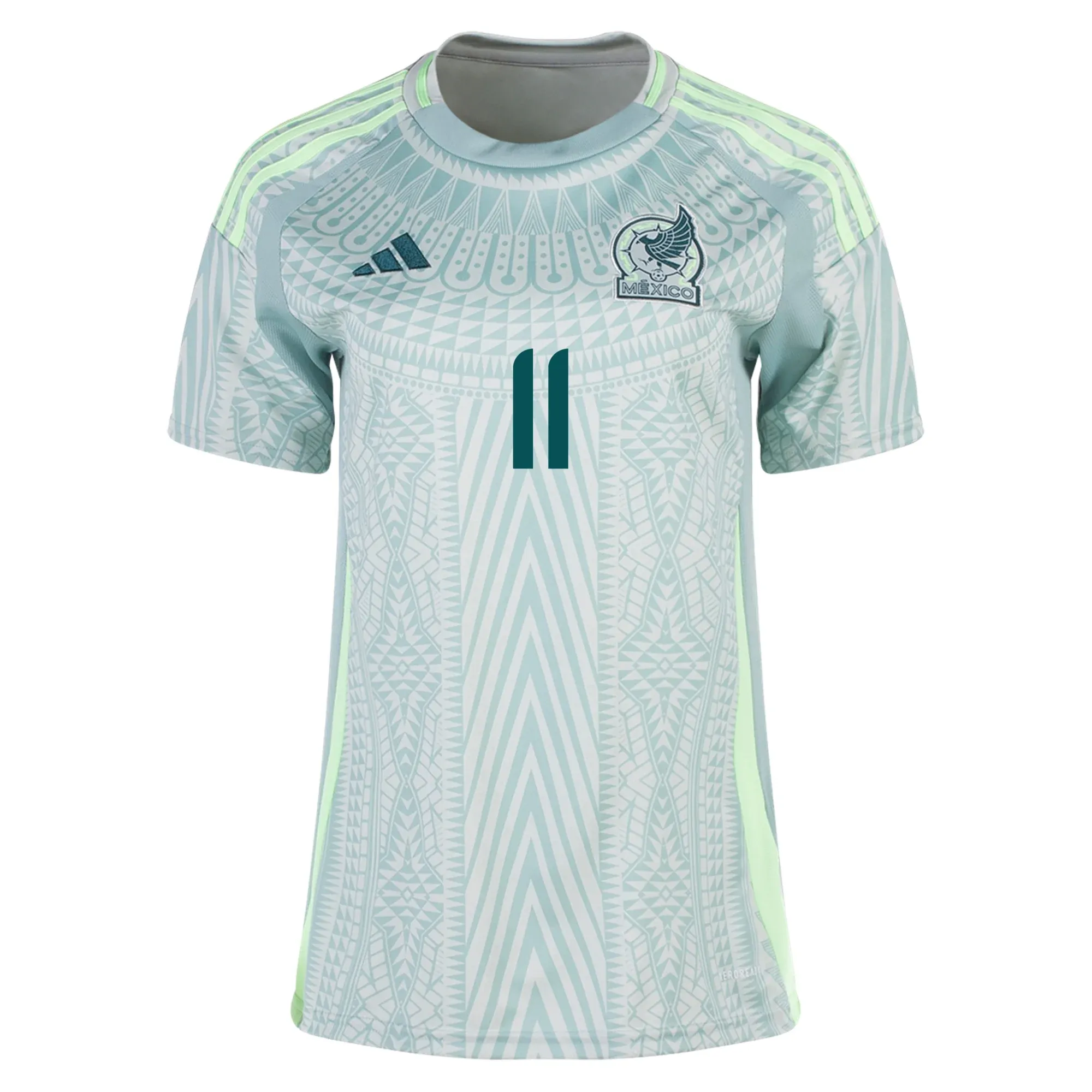 adidas Womens Mexico Santiago Giménez Away Jersey 24/25 (Linen Green)