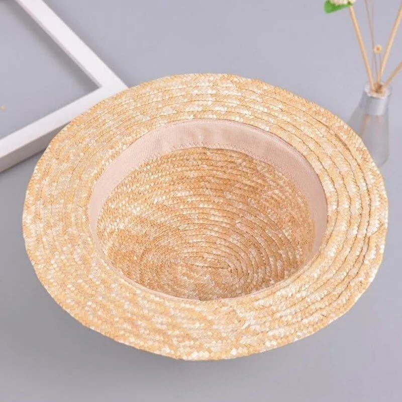 Adorable Kids' Large Brim Straw Sun Hat with Bowknot