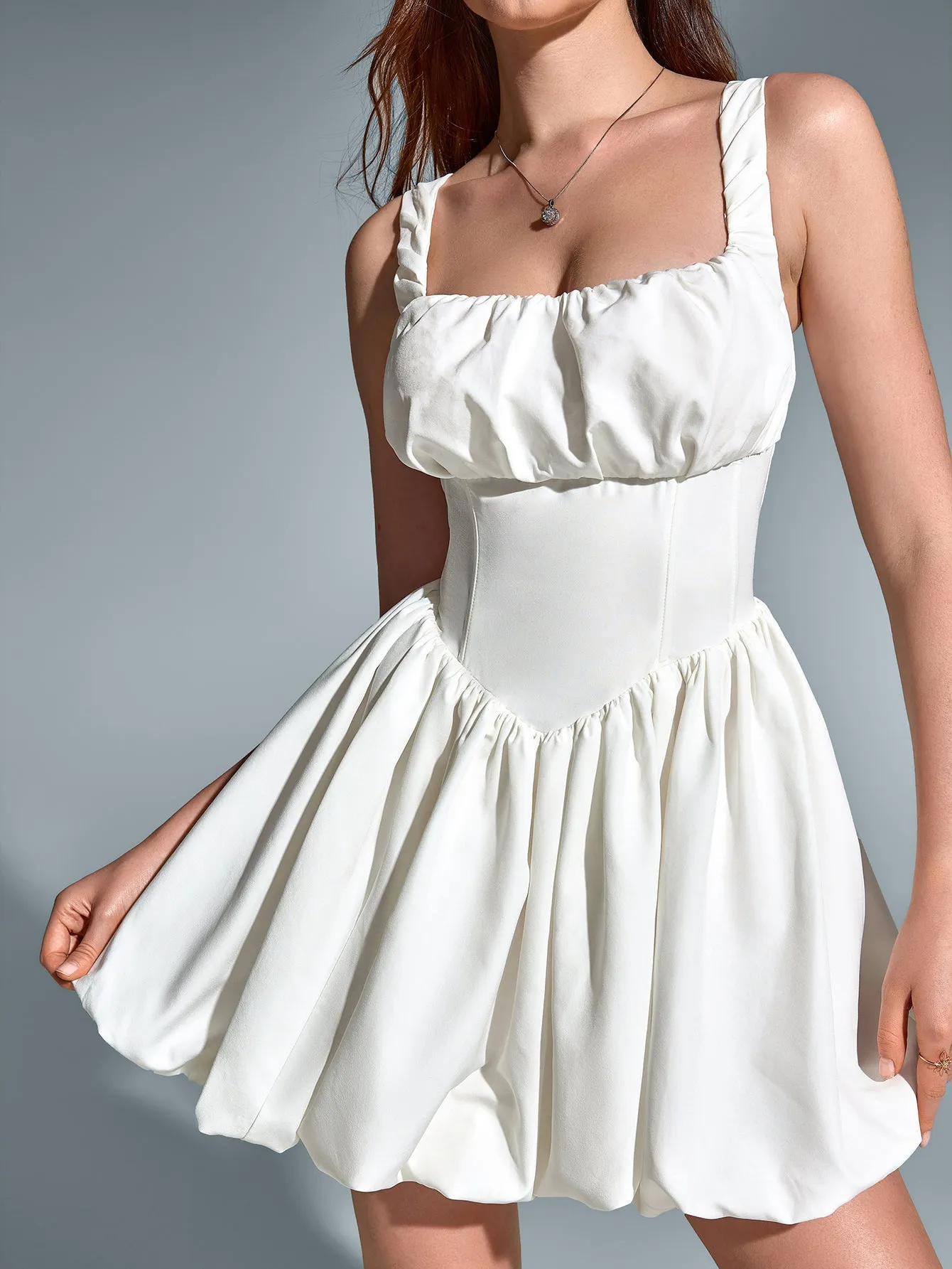 Backless Pleated Hem Bodycon Cami Dress