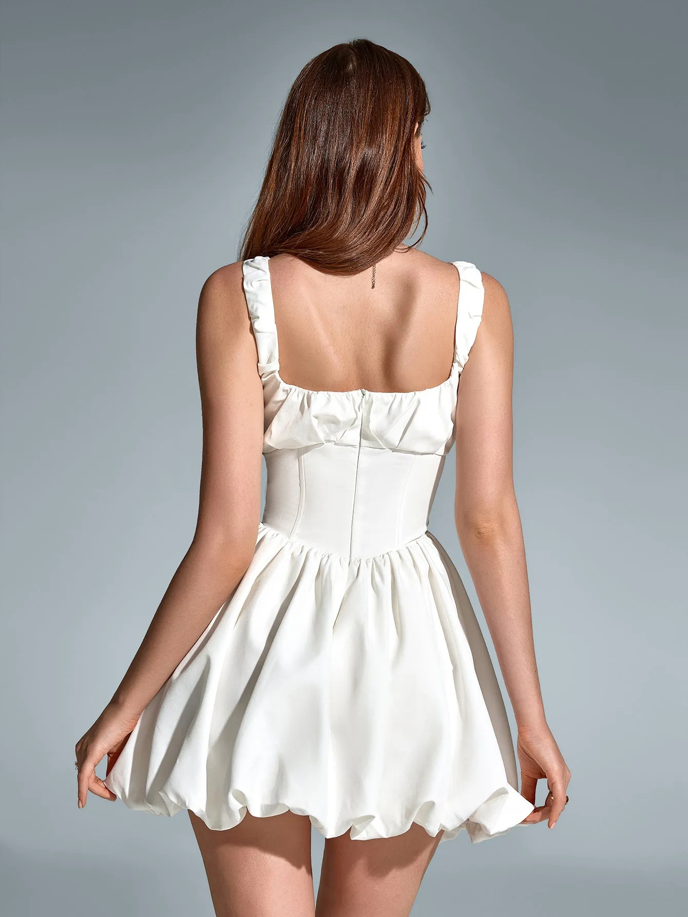 Backless Pleated Hem Bodycon Cami Dress