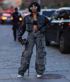 Black Cargo Jeans
