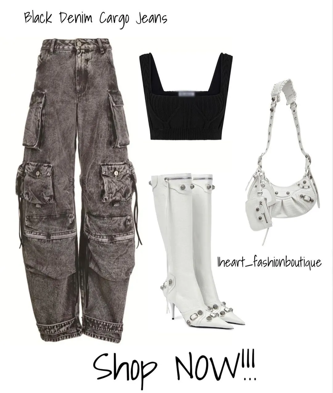 Black Cargo Jeans