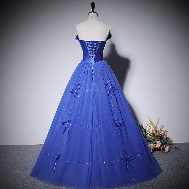Blue a line evening dress new prom dress party gowns     fg223
