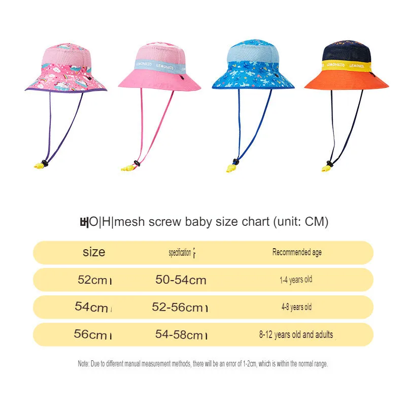children's sun hat spring and autumn boys and girls double-sided fisherman hat summer sun hat mesh basin hat