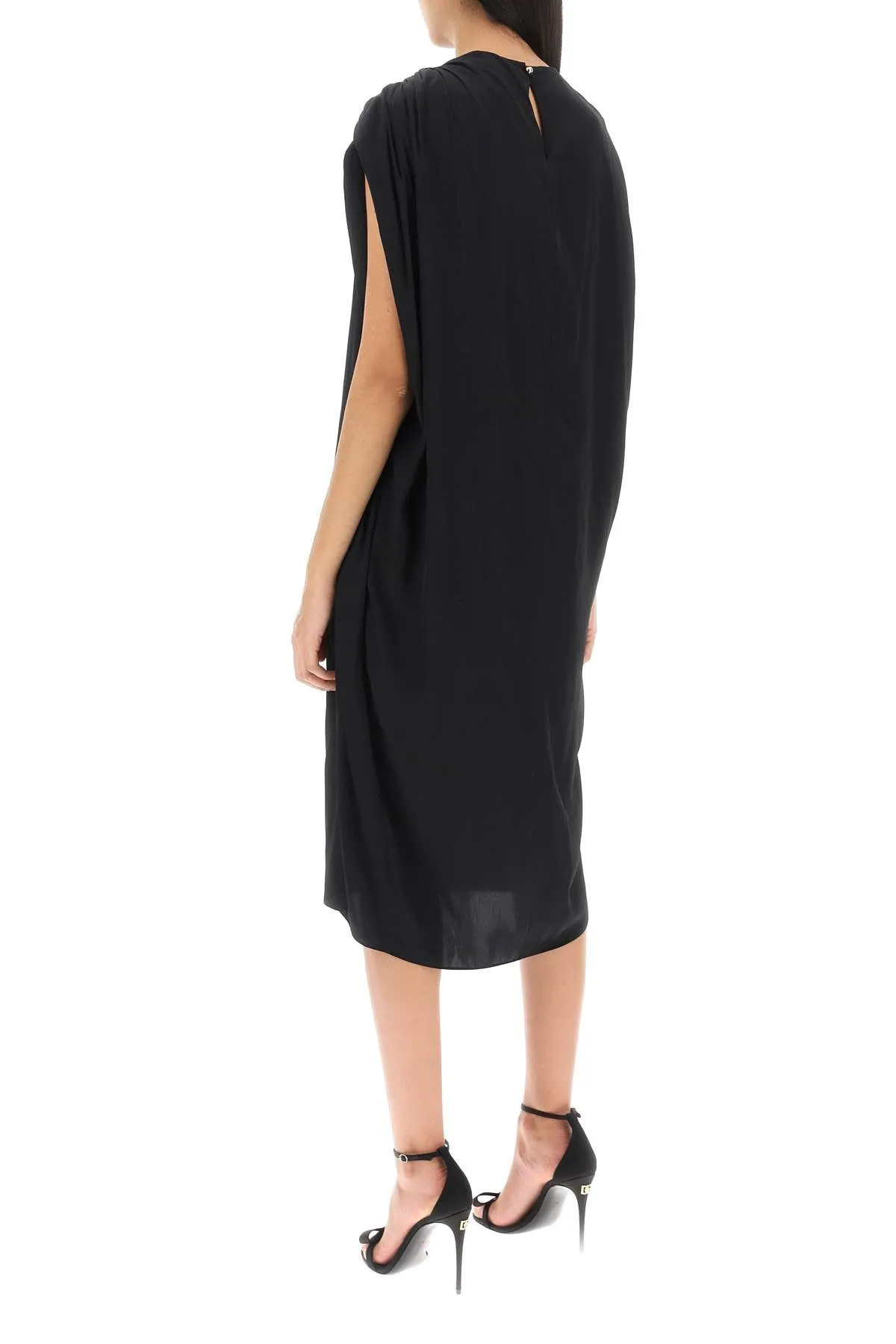 draped midi dress