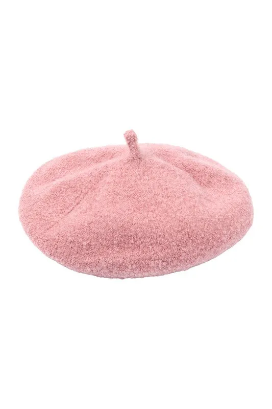 French Royalty Fleece Burgundy Red Beret Hat