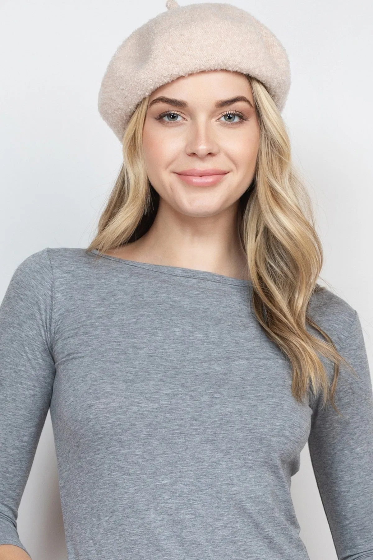 French Royalty Fleece Burgundy Red Beret Hat