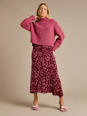 GWD Sable Pink Printed Knitted Skirt
