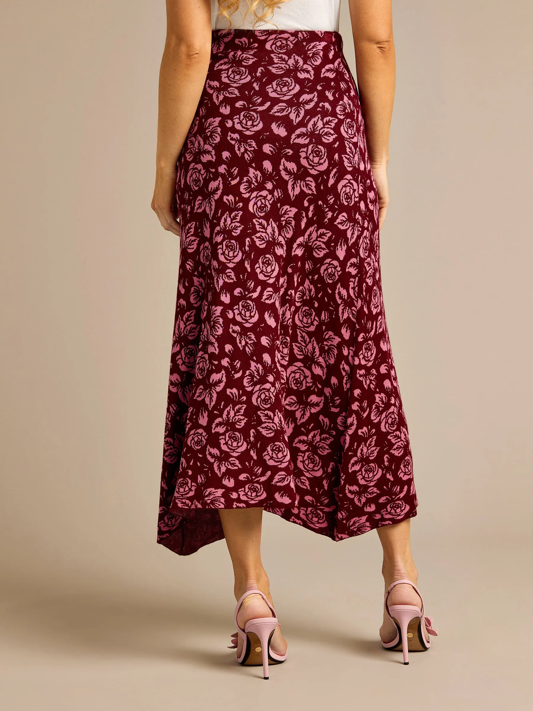 GWD Sable Pink Printed Knitted Skirt