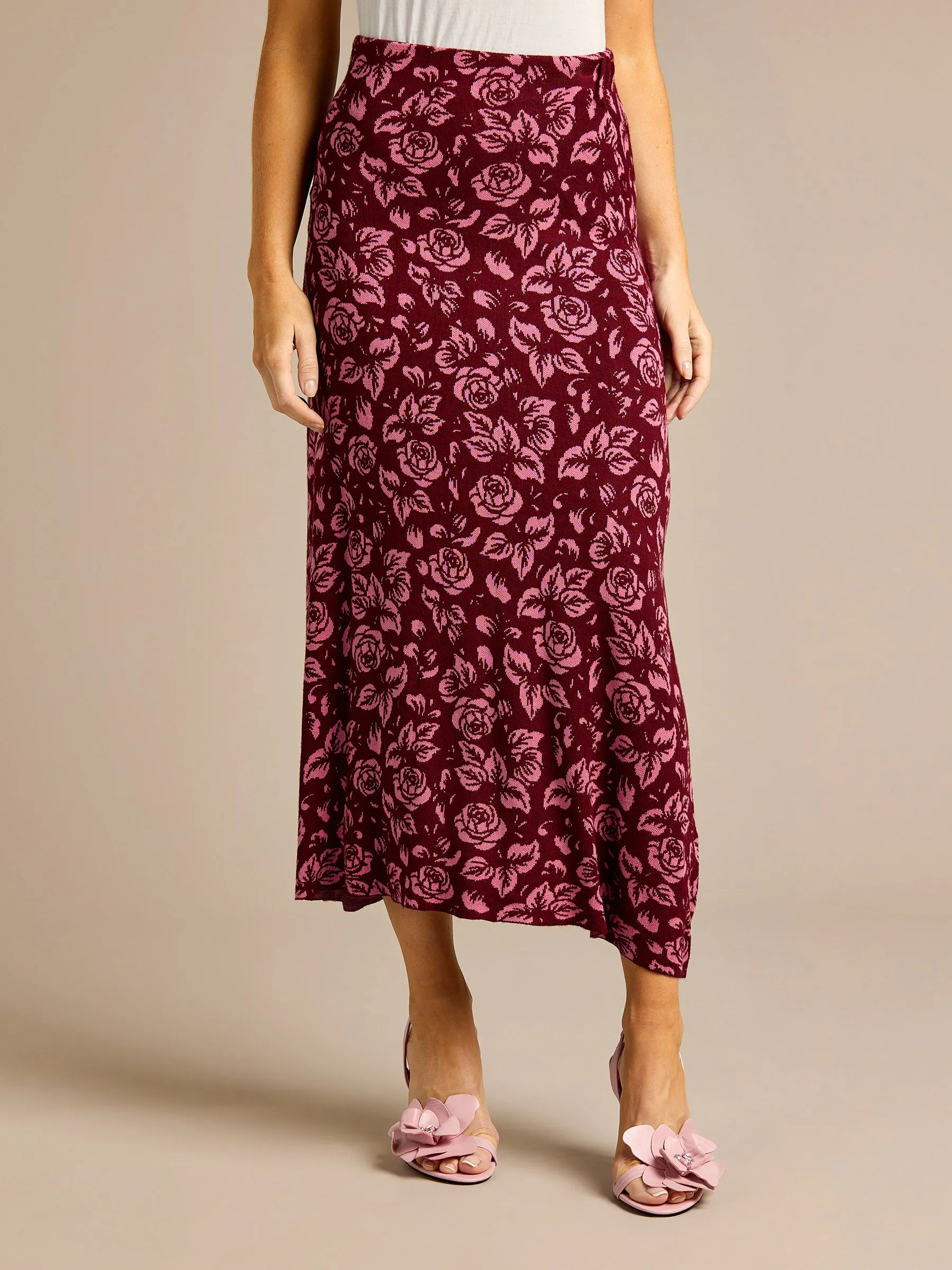 GWD Sable Pink Printed Knitted Skirt