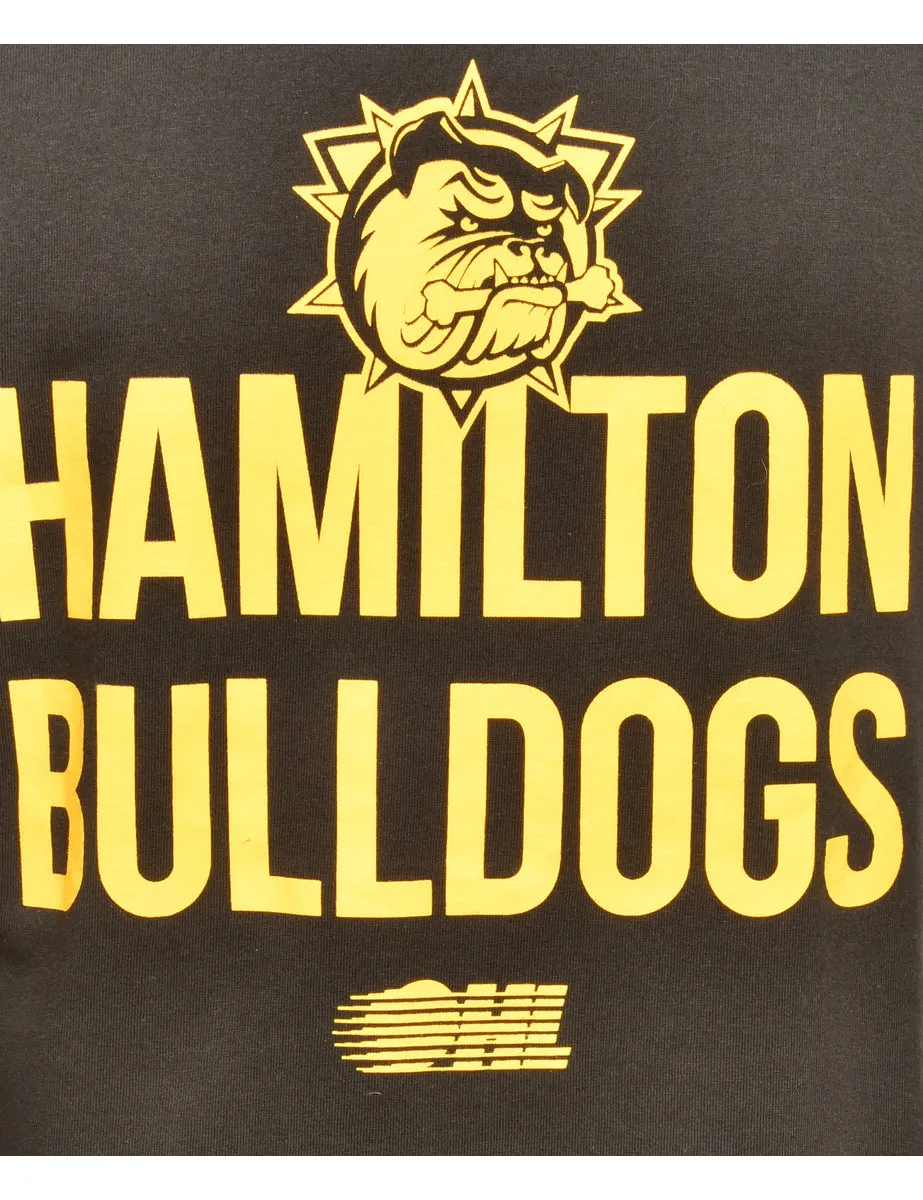 Hamilton Bulldogs Ice Hockey Black Sports T-shirt - L