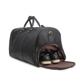 Handmade Large Vintage Full Grain Leather Duffle Bag with shoe Compartment