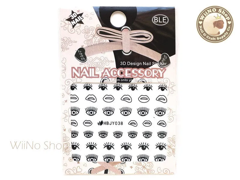 HBJY038 Black Eye Nail Sticker Nail Art - 1 pc