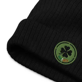 Irish Shamrock Embroidered Beanie - 4 Leaf