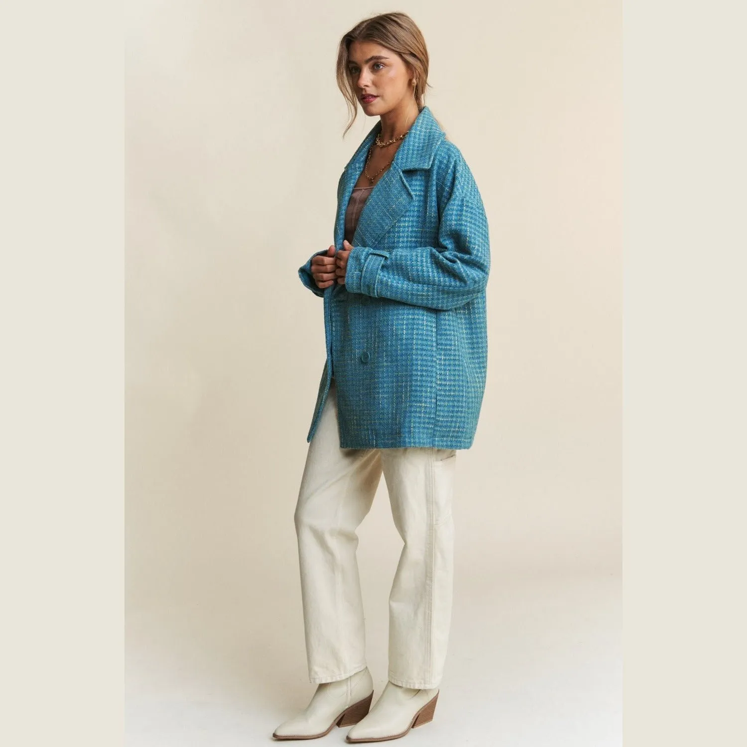 Jenna Tweed Double-Breasted Coat