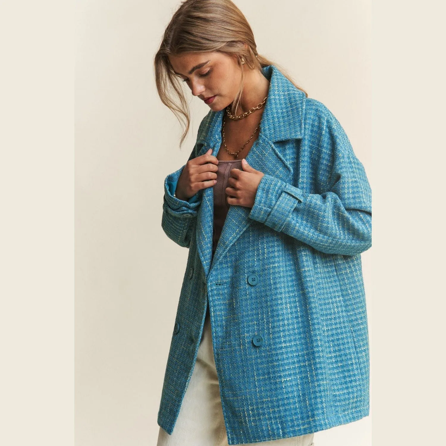 Jenna Tweed Double-Breasted Coat
