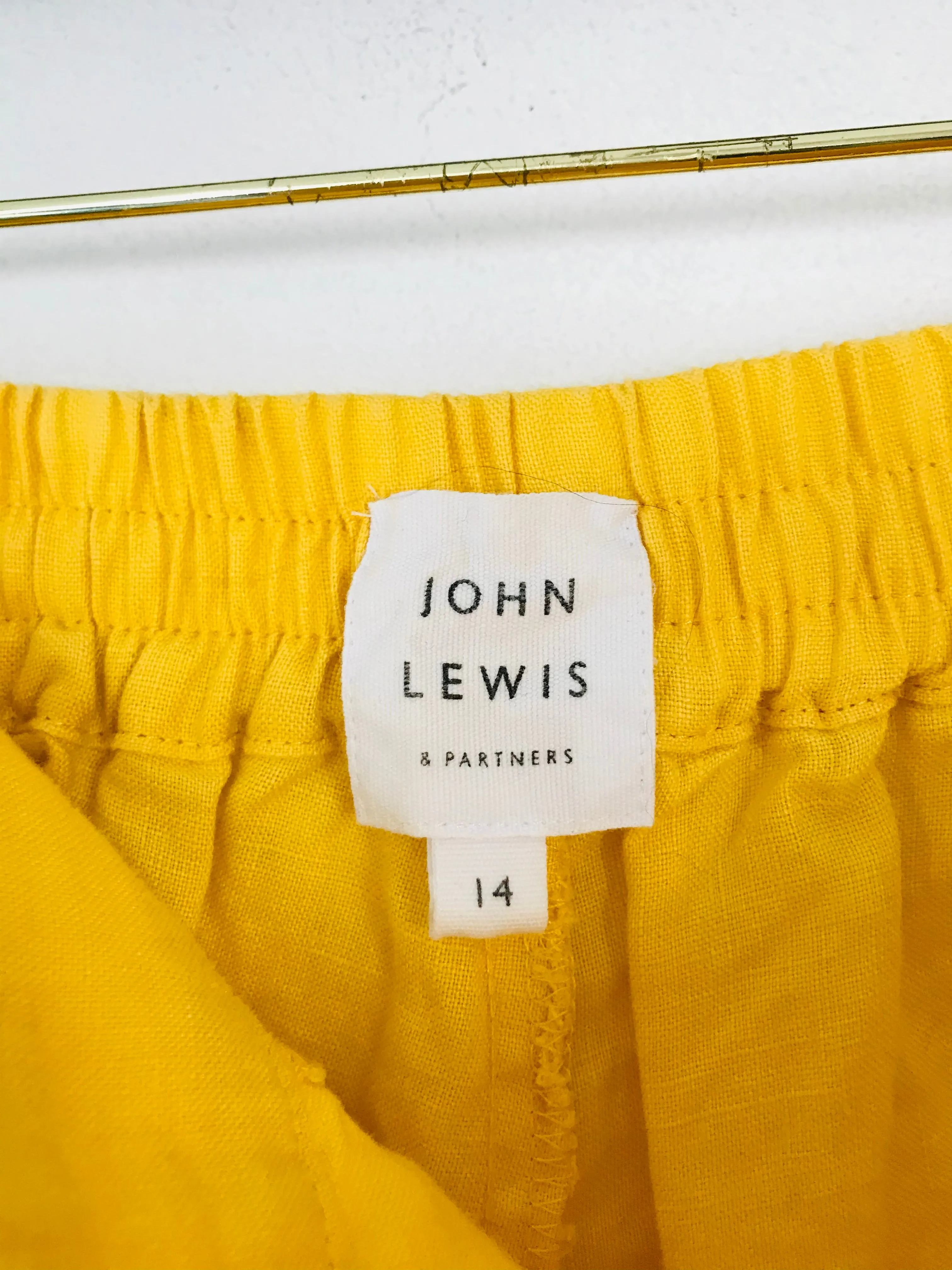 John Lewis Women's Linen Culottes Trousers | UK14 | Yellow