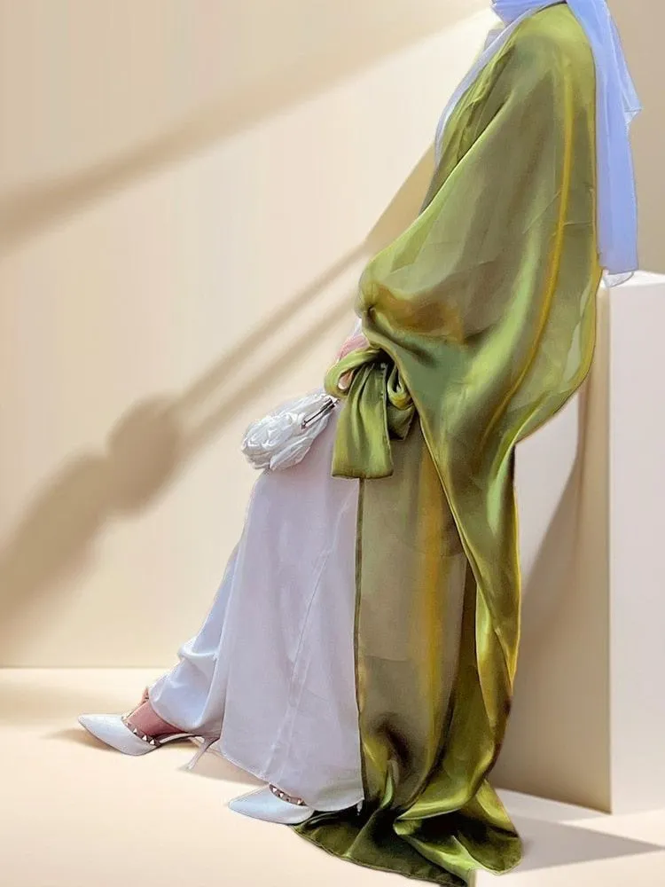 Leena-Ethereal Organza Abaya with Puff Sleeves