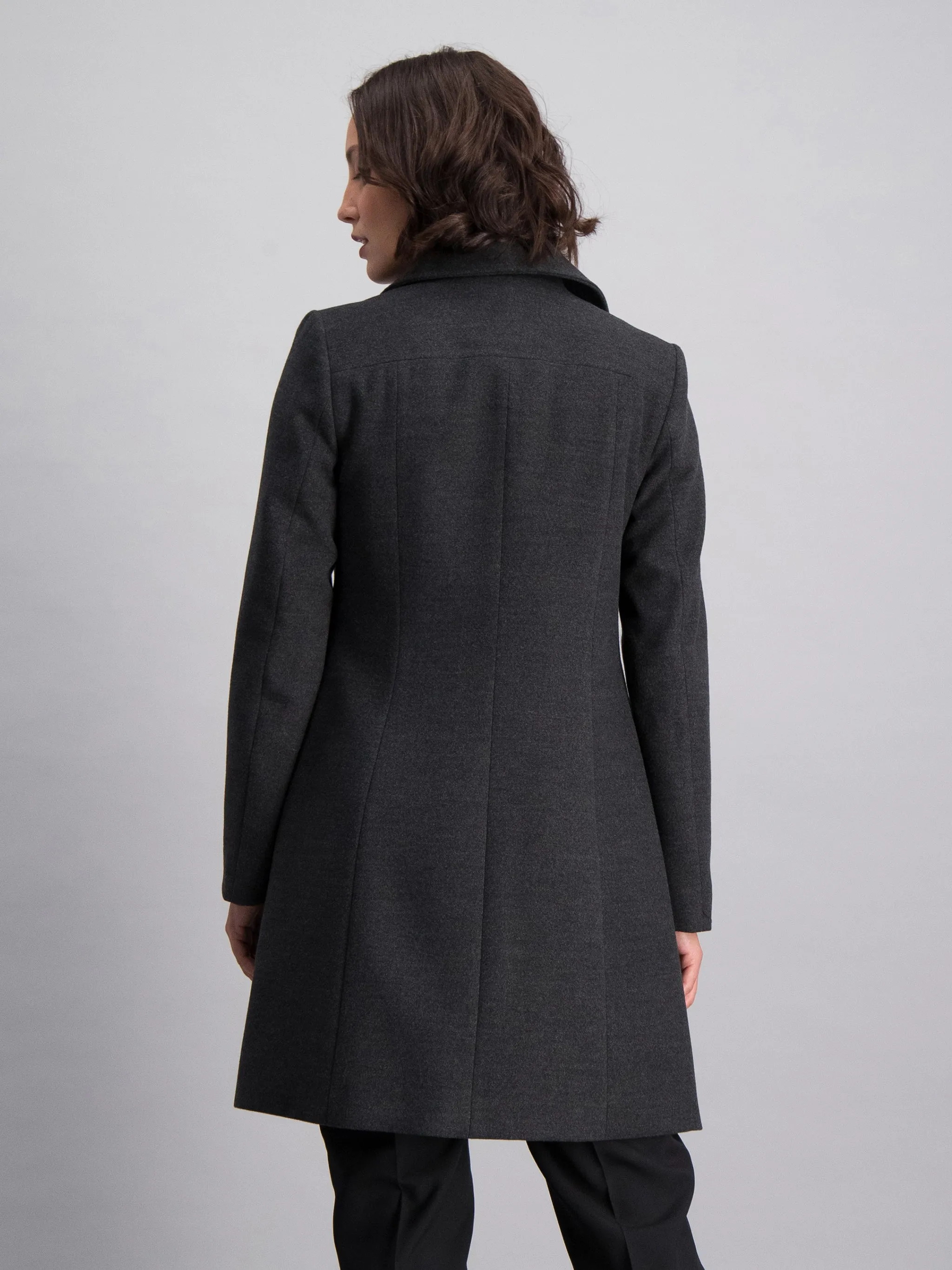 Lynn classic melton coat - charcoal