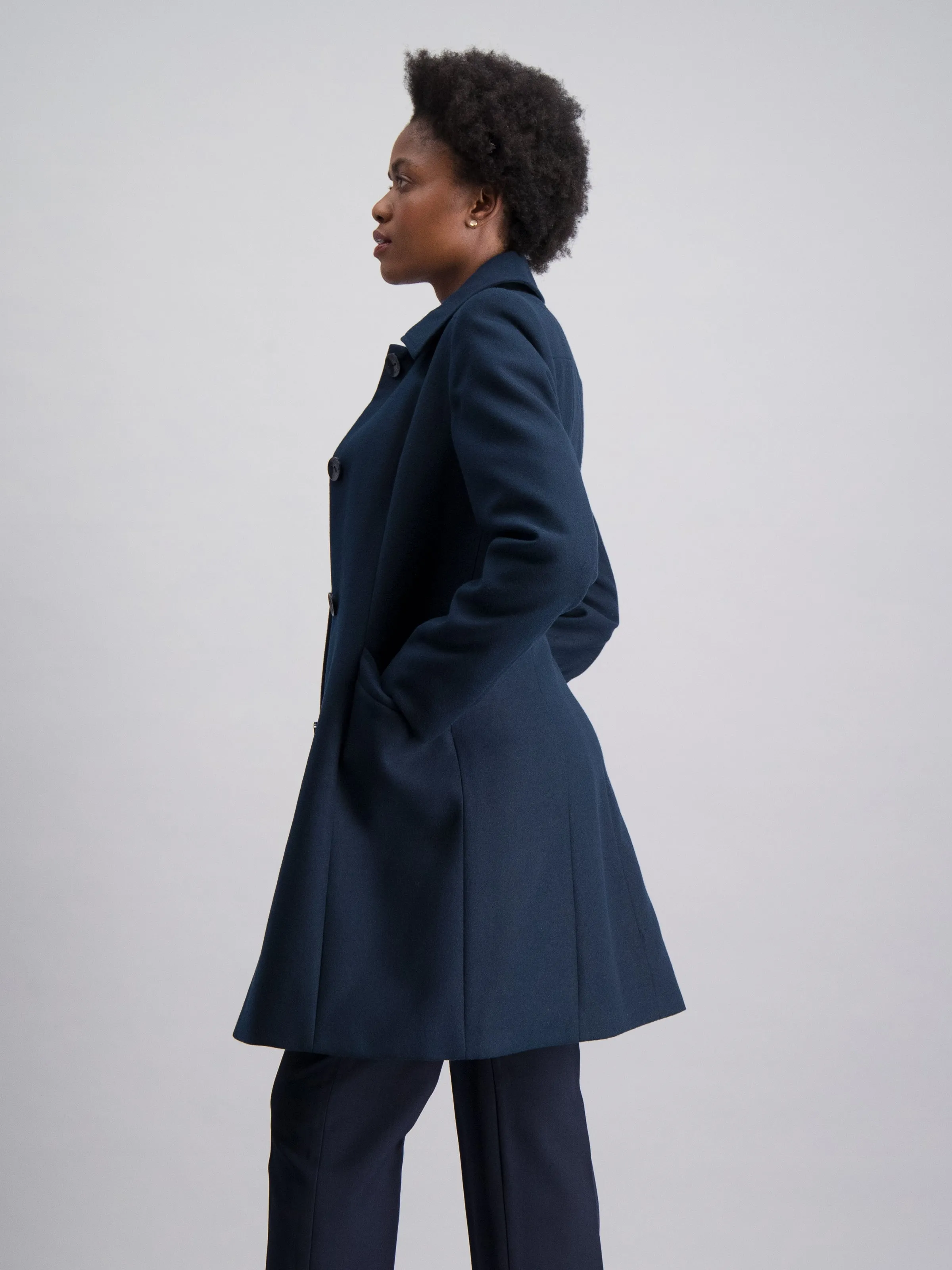 Lynn classic melton coat - navy