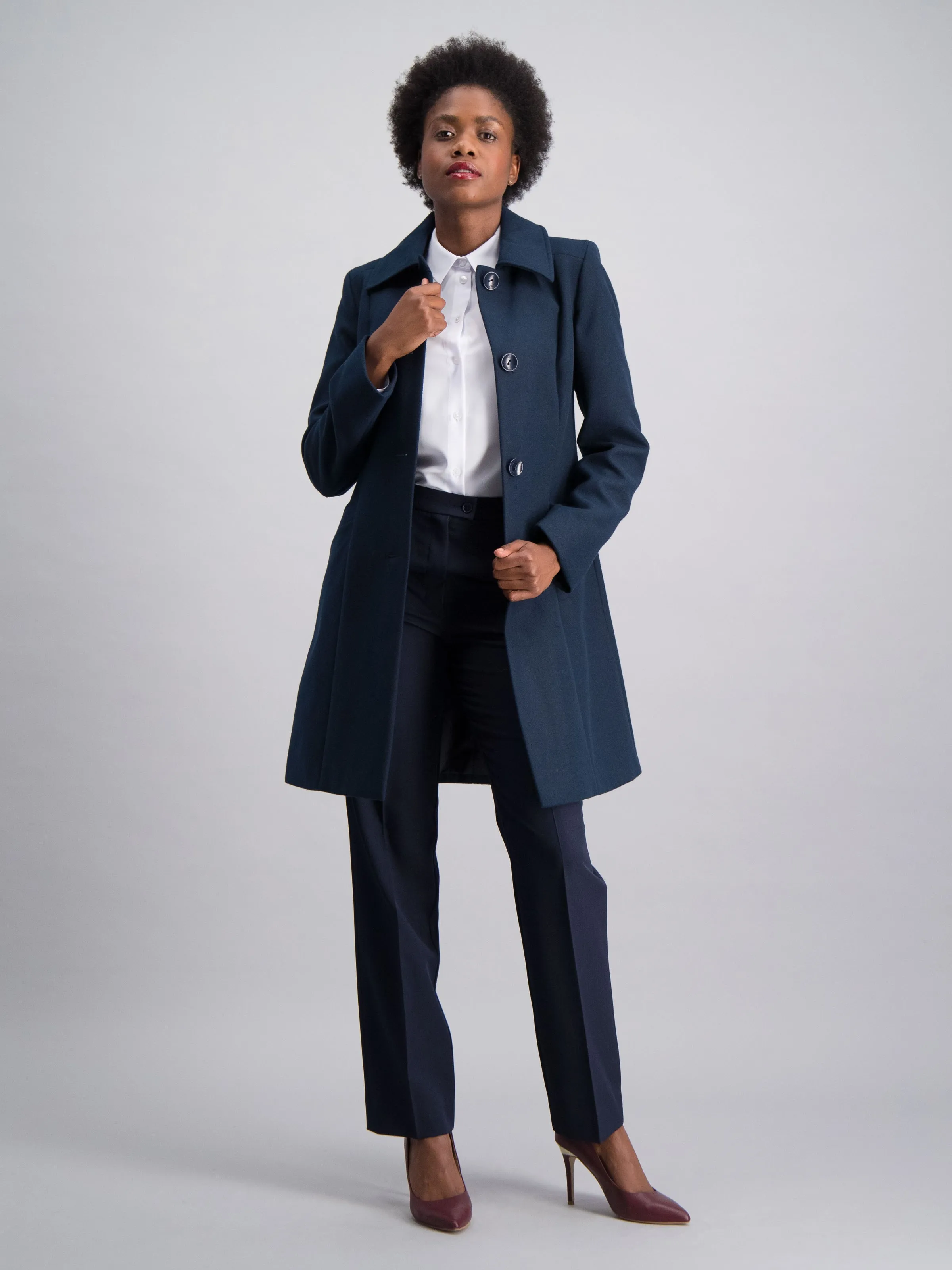 Lynn classic melton coat - navy