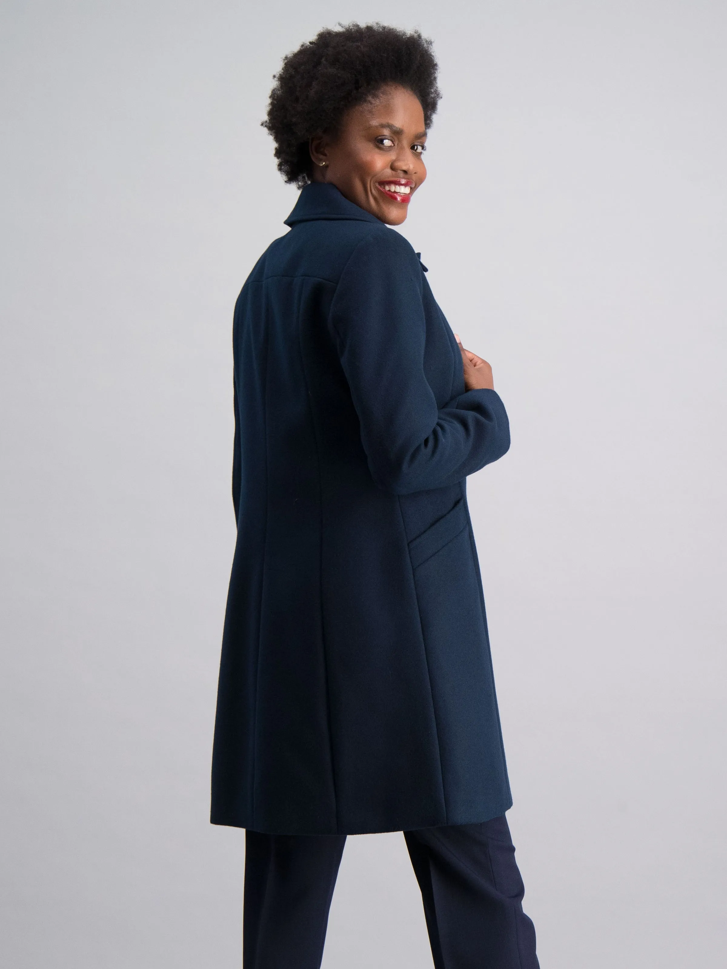 Lynn classic melton coat - navy