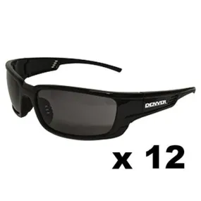 Maxisafe Denver Safety Glasses AS/NZS1337 Anti Scratch Fog Coat Black Smoke x 12