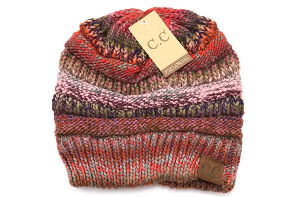 Multi Color Cable Knit Hat-705