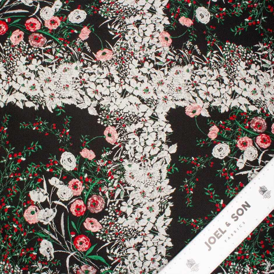 Poppy Floral Mixed Fibre Brocade