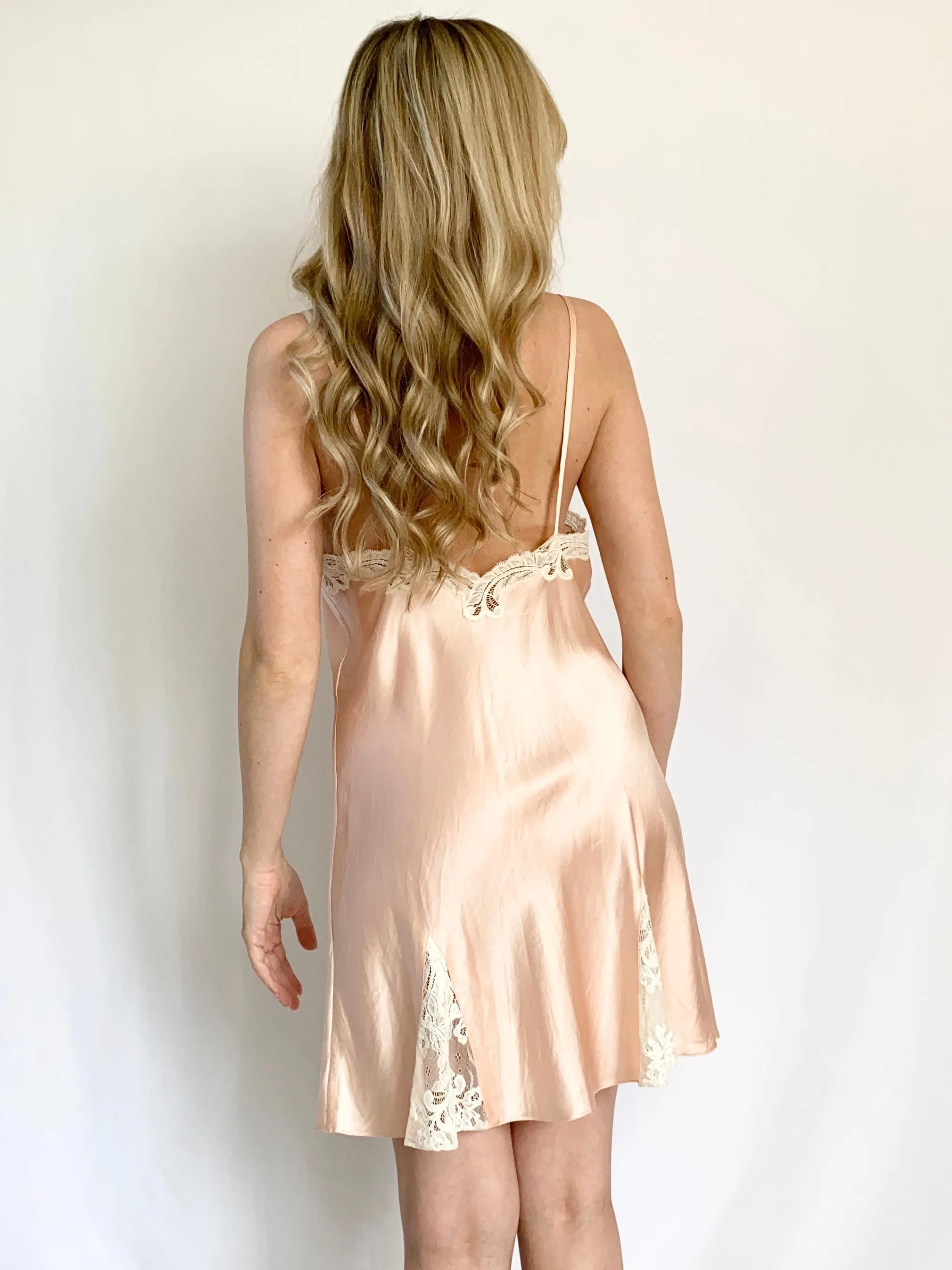 Pure Silk 1980s Pink Victoria's Secret Gold Label Slip Dress (P)