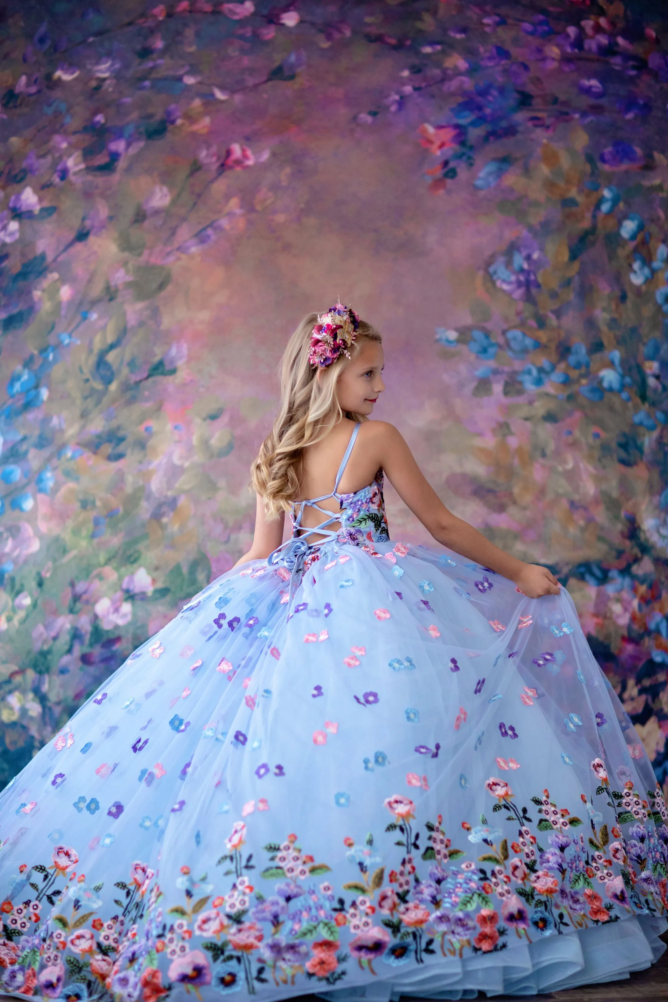 Retired rental "Camille" -  Floor Length in Periwinkle ( 6 Year - Petite 8 Year)