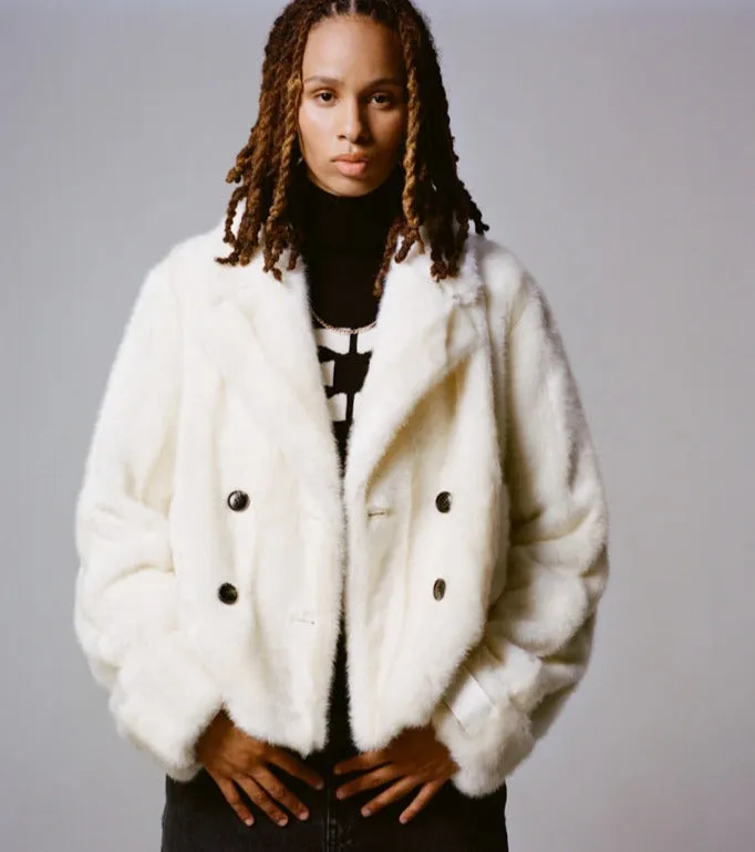 Short Mink Faux Fur Coat