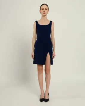 The Cannes Daisy Midnight Blue Linen Dress