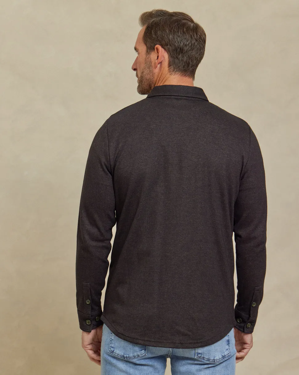The Conrad - Brushed Knit Chore Coat - Dark Chocolate