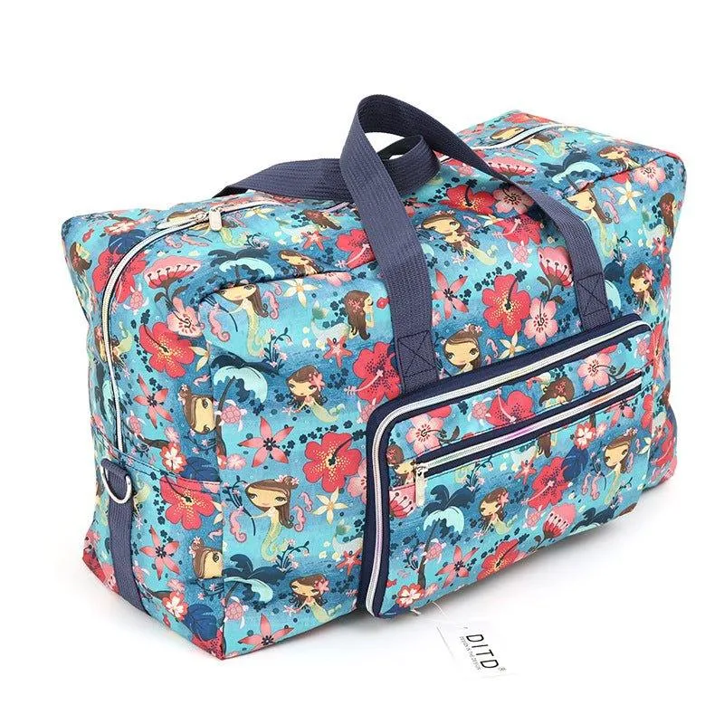 Travel Duffel Bag Foldable Floral Large Capacity