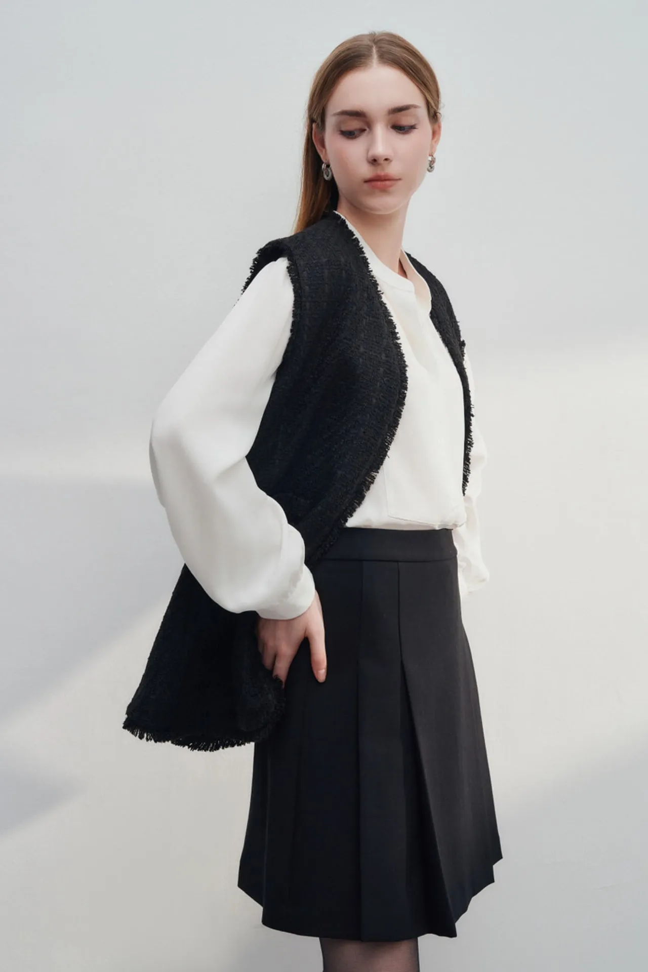 Tweed Open Front Waist Coat