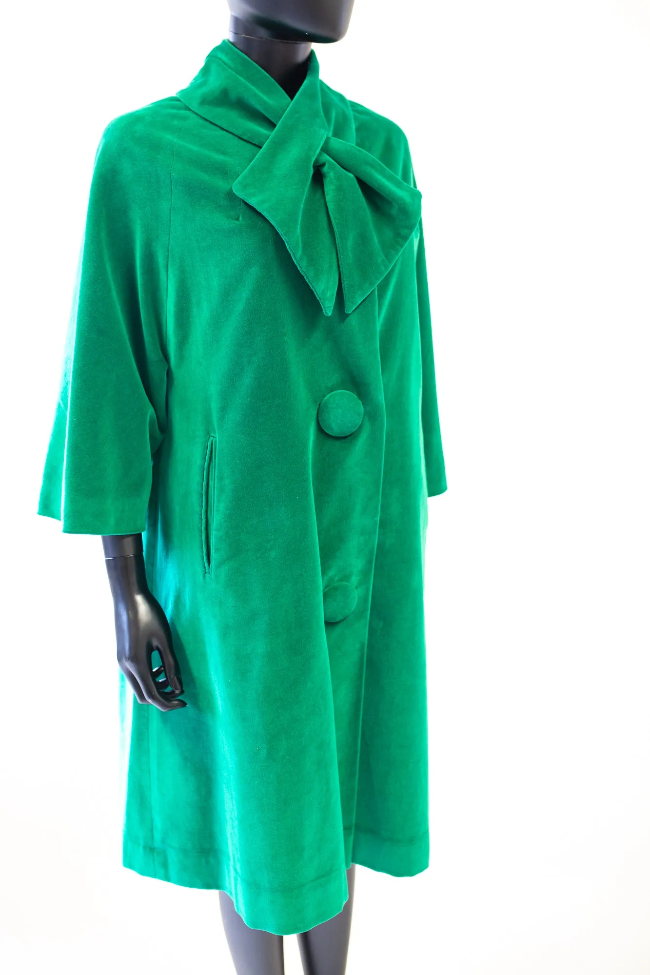 Vintage 1950s Green Velvet Coat