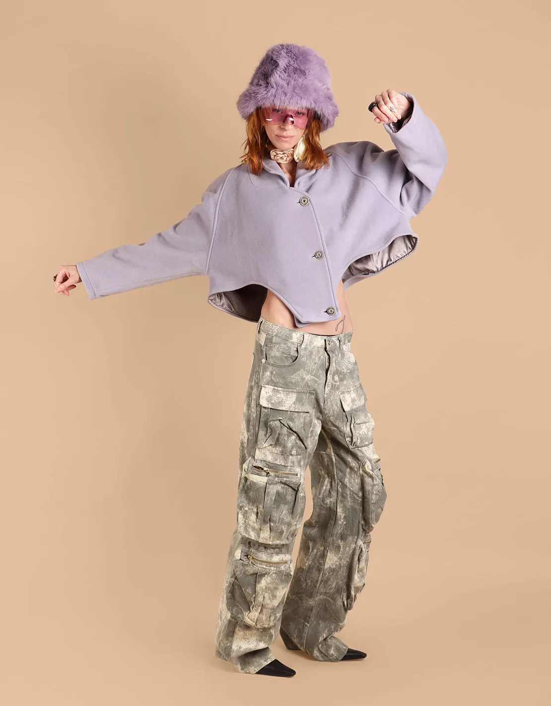 Vintage customized cropped tailored coat I