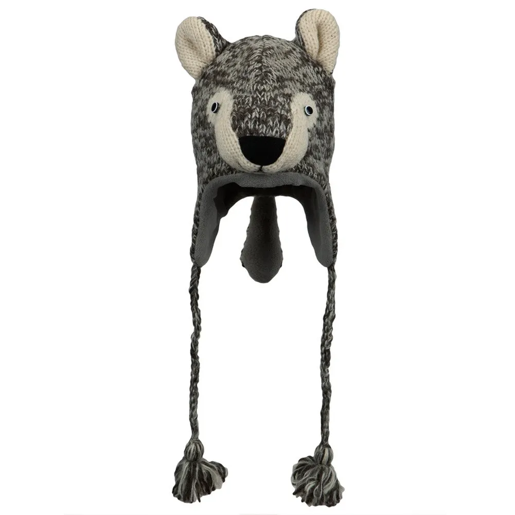 Wolf Peruvian Knit Hat