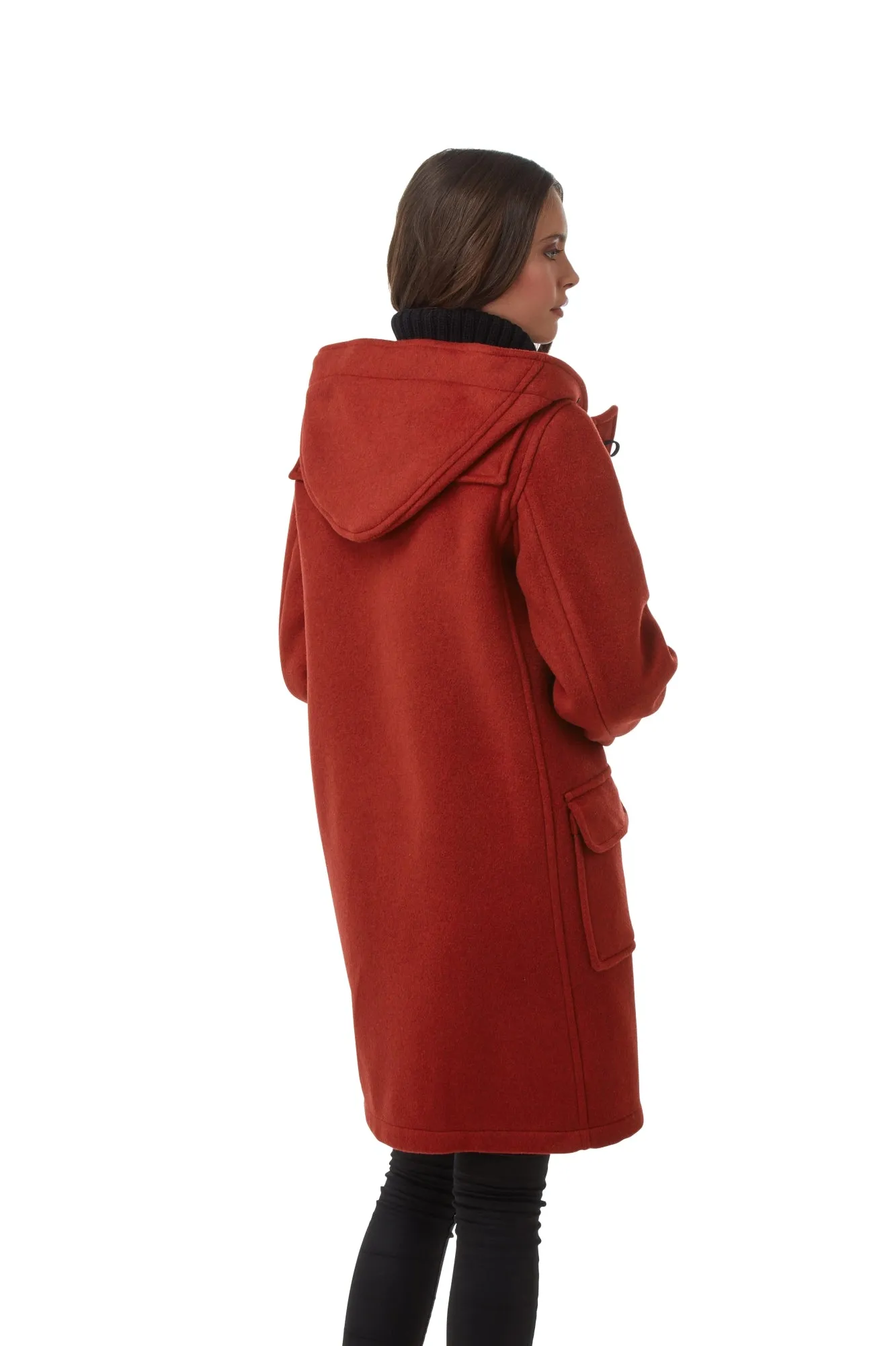 Women's Classic Fit Duffle Coat - Burnt Orange