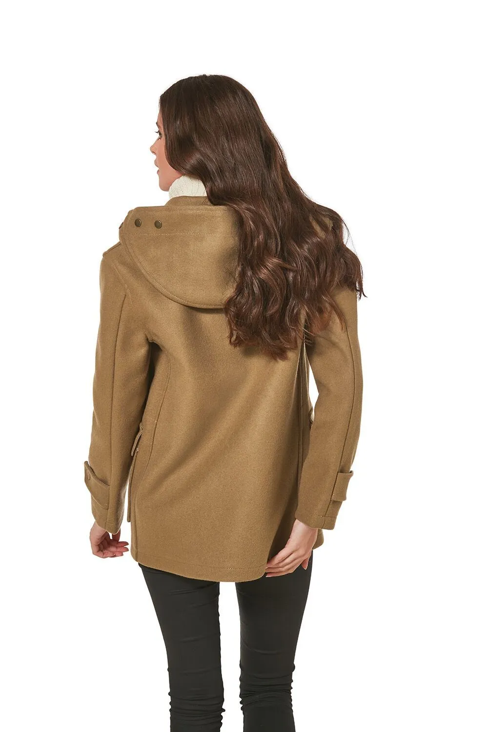 Women's Super Slim Haji Duffle Coat in Melton Wool - Camel